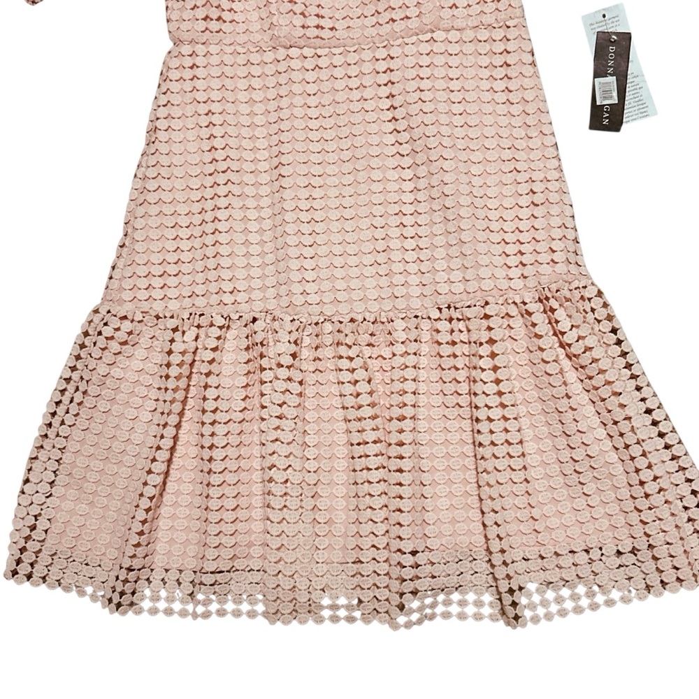 DONNA MORGAN NWT Blush Embroidered Lace Puff Sleeve Dress 2 - Picture 4 of 14